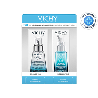 Купить Vichy Mineral 89 15 мл набор 30 мл гель-сыворотка + 15 мл уход для кожи вокруг глаз
