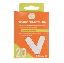 Купить: Bytiv лейкопластырь 20 шт X 7,2 см X 1,9 см медицинский бактерицидный на нетканой основе гипоаллергенный