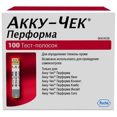 Купить Accu-Chek Performa 100 шт тест-полоски для определения глюкозы крови