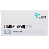Купить: Глимепирид 2 мг 90 шт таблетки