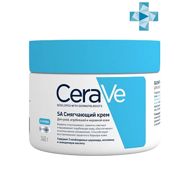 Купить CeraVe крем 340г смягчающий для сухой, огрубевшей и неровной кожи 