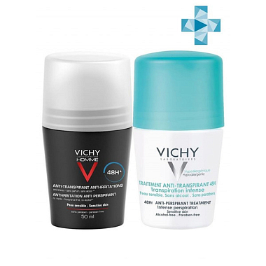 Купить Vichy набор дезодорантов жен п/избыт 48ч 50мл + муж 50мл