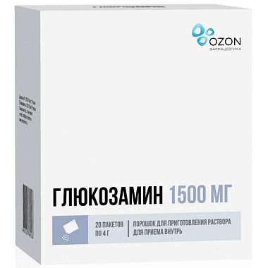 Купить Глюкозамин 1500 мг 20 шт порошок для приготовления раствора для приема внутрь