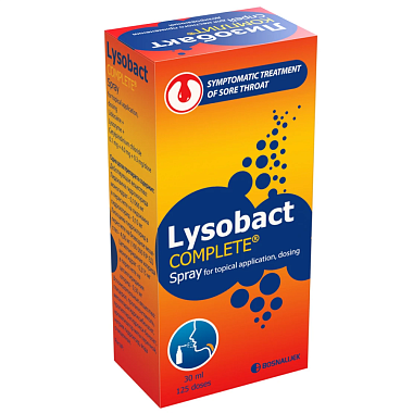 Купить Лизобакт Комплит 0,1 мг + 4,0 мг + 0,3 мг/доза 30 мл 125 доз спрей для местного применения