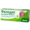 Купить Фелодип 10 мг 30 шт таблетки с пролонгированным высвобождением покрытые пленочной оболочкой