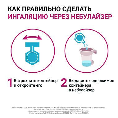 Купить Пульмикорт 0,5 мг/мл 2 мл 20 шт суспензия для ингаляций