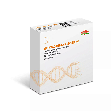 Купить Диклофенак-Эском 25 мг / мл 3 мл 10 шт раствор для внутримышечного введения