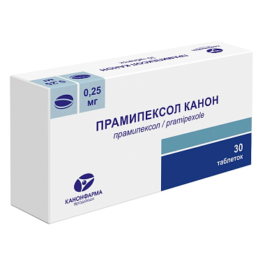 Купить Прамипексол Канон 0,25 мг 30 шт таблетки
