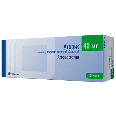Купить Аторис 40 мг 30 шт таблетки покрытые пленочной оболочкой