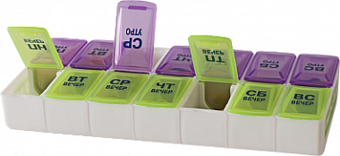 Купить Таблетница пилюля на 7 дней трансформер двойной ТНП