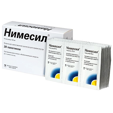Купить Нимесил 100 мг 30 шт гранулы для приготовления суспензии для приема внутрь пакет