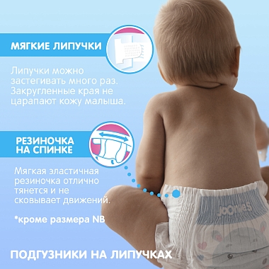 Купить Joonies Premium Soft 24 шт подгузники для детей размер NB (до 5 кг)