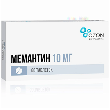 Купить Мемантин 10 мг 60 шт таблетки покрытые пленочной оболочкой