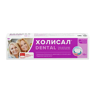 Купить Холисал Dental 15 г гель стоматологический для ухода за полостью рта