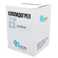 Купить: Клопидогрел 75 мг 28 шт таблетки покрытые пленочной оболочкой