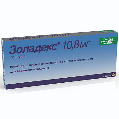 Купить Золадекс 10,8 мг имплантат в шприце-аппликаторе с защитным механизмом для подкожного введения