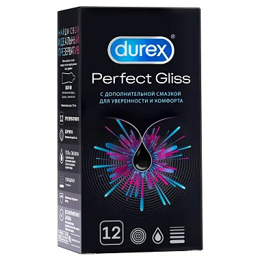 Купить Durex Perfect Gliss 12 шт презервативы из натурального латекса