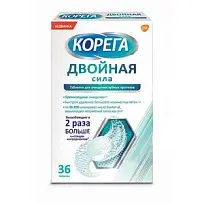 Купить: Корега Двойная сила 36 шт таблетки для очищения зубных протезов