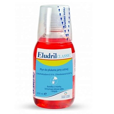 Купить Eludril Classic 200 мл раствор стоматологический для полоскания полости рта