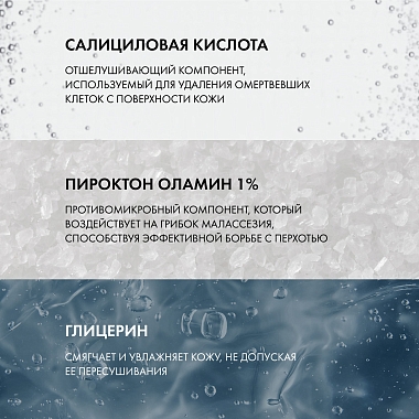 Купить Vichy Dercos K 250 мл  шампунь-пилинг глубоко очищающий  для волос против перхоти и себореи с салициловой кислотой