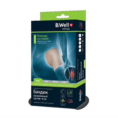 Купить B.Well бандаж для коленного сустава бежевый размер L Артикул W-331