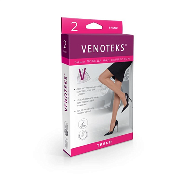 Купить Venoteks колготки размер L 2 класс компрессии Артикул 2C305 чёрные