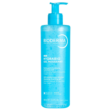 Купить Bioderma Hydrabio 400 мл гель очищающий и увлажняющий для лица и глаз 