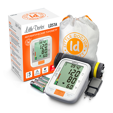 Купить Little Doctor LD-51A тонометр автоматический на плечо с адаптером и манжетой 25-36 см