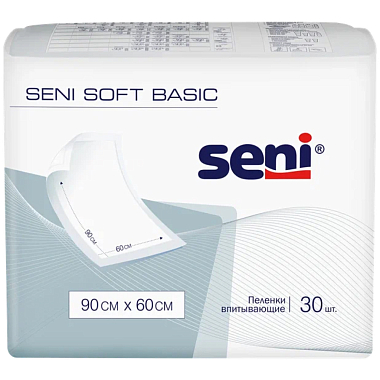 Купить Seni Soft Basic 30 шт пеленки 60 см х 90 см 2 капли