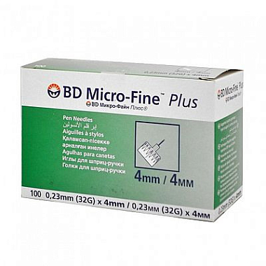 Купить BD Micro-Fine Plus 0,23 мм х 4 мм 32 G 100 шт иглы для шприц-ручки