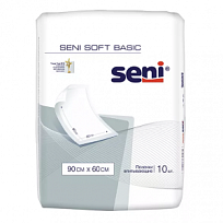 Купить: Seni Soft Basic 10 шт пеленки одноразовые 60 см х 90 см 2 капли