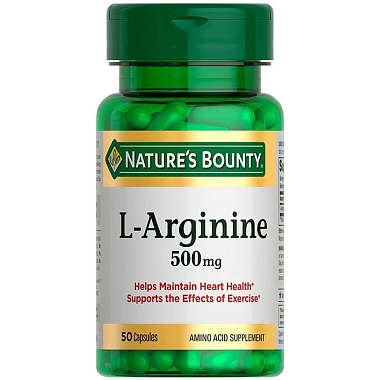 Купить Nature's Bounty L-Аргинин 500 мг 50 шт капсулы