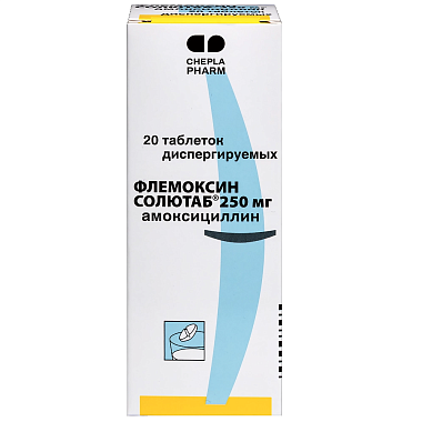 Купить Флемоксин Солютаб 250 мг 20 шт таблетки диспергируемые
