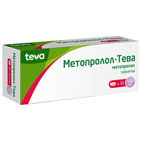 Купить: Метопролол-Тева 100 мг 30 шт таблетки