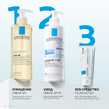 Купить La Roche-Posay Lipikar AP+M 400 мл крем липидовосполняющий увлажняющий  для сухой кожи лица и тела склонной к атопии с маслом ши