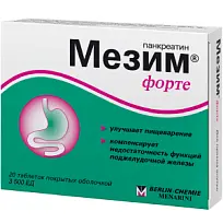 Купить: Мезим Форте 20 шт таблетки покрытые оболочкой