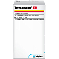 Купить: Тиоктацид БВ 600 мг 100 шт таблетки покрытые пленочной оболочкой