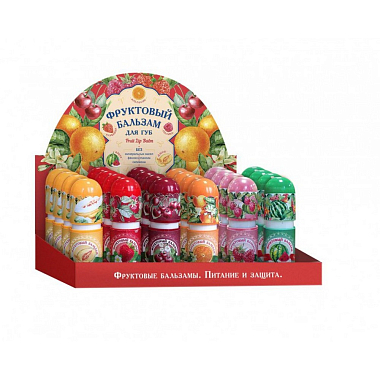 Купить Фруктовый бальзам 4,2 г 24 шт помада гигиеническая 6 вкусов