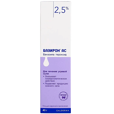Купить Базирон АС 2,5 % 40 г гель
