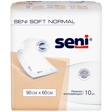 Купить Seni Soft Normal 10 шт пеленки 60 см х 90 см 3 капли