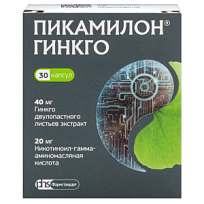 Купить: Пикамилон Гинкго 40 мг + 20 мг 30 шт капсулы