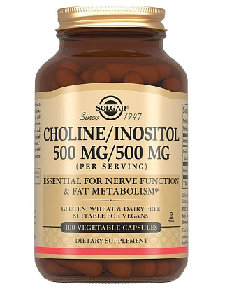 Купить Solgar Холин/Инозитол 500 мг/500 мг 100 шт капсулы