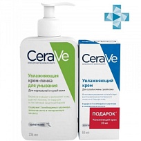 Купить: CeraVe крем-пенка 236мл увлажняющ д/умывания + увлажняющий крем 50мл (ДУОПАК)