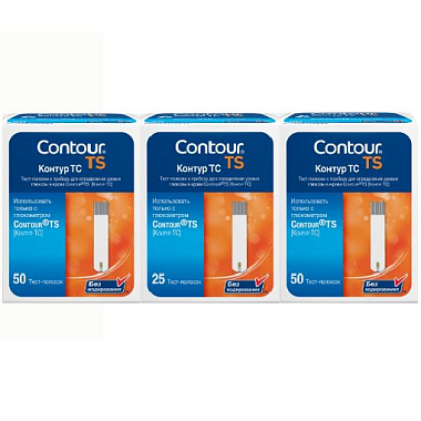 Купить Contour TS 50 шт х 2 уп + 25 шт тест-полоски к глюкометру