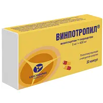 Купить: Винпотропил 5 мг + 400 мг 30 шт капсулы