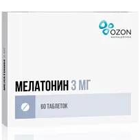 Купить: Мелатонин 3 мг 60 шт таблетки покрытые пленочной оболочкой
