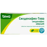 Купить: Силденафил-Тева 100 мг 12 шт таблетки покрытые пленочной оболочкой
