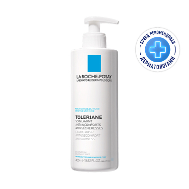 Купить La Roche-Posay Toleriane Caring Wash 400 мл крем-гель очищающий  для умывания лица с пантенолом
