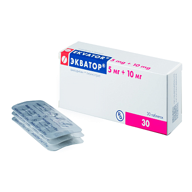 Купить Экватор 5 мг + 10 мг 30 шт таблетки