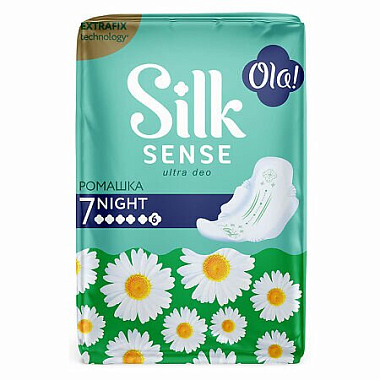Купить Ola Silk Sense Ultra Deo Night 7 шт прокладки гигиенические ромашка